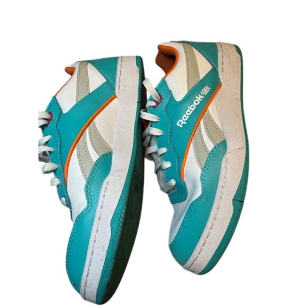 Reebok Court Peak Mens Size 8.5 White Teal Orange Purple Casual Shoes‎